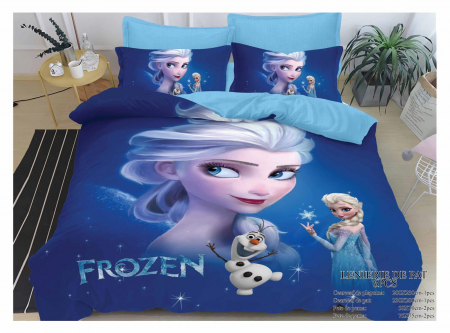 Cearceaf cu elastic - Lenjerie De Pat Finet Premium - Beautiful Frozen - Ana Si Elsa