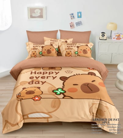 Cearceaf normal - Lenjerie De Pat Finet Premium Cu Elastic - Capybara La Suc