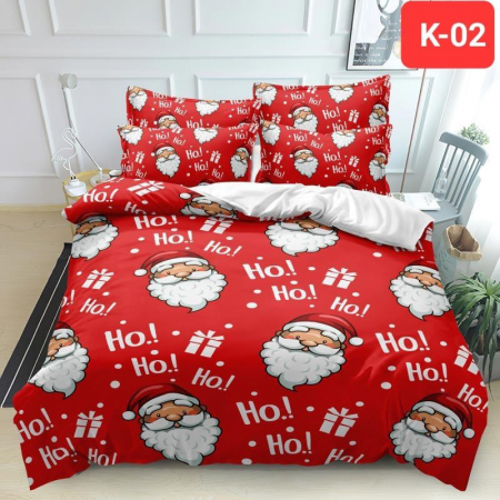 LENJERII DE PAT - Lenjerie De Pat Finet Premium Craciun 6 Piese - Ho Ho Ho