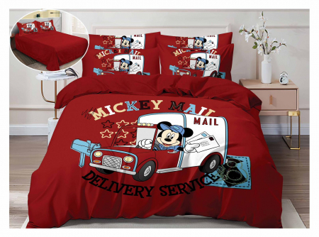 Lenjerii Pentru Copii - Pat Dublu - Lenjerie De Pat Finet Premium Disney - Mickey Mail