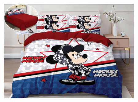 Cearceaf normal - Lenjerie De Pat Finet Premium Disney - Modern City Mickey Mouse