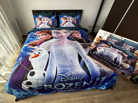 Lenjerie De Pat Finet Premium - Frozen - Ana Si Elsa [6]