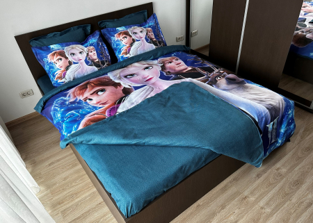 Lenjerie De Pat Finet Premium - Frozen - Ana Si Elsa [2]