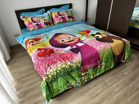 Lenjerie De Pat Finet Premium - Masha And The Bear - Lollipops/Masha Si Ursul [3]