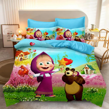 Lenjerie De Pat Finet Premium - Masha And The Bear - Lollipops/Masha Si Ursul [0]