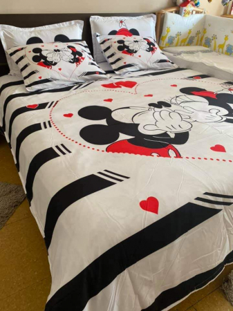 Lenjerie De Pat Finet Premium - Mickey Si Minnie/Indragostiti [1]