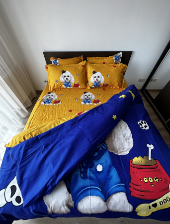 Lenjerie De Pat Finet Pentru Copii - The Dog In Blue [1]