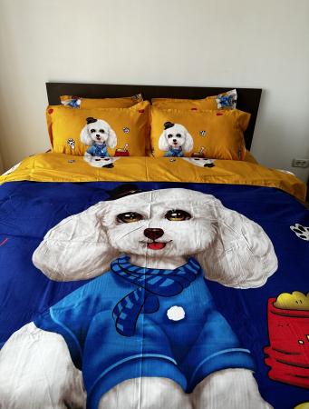 Lenjerie De Pat Finet Pentru Copii - The Dog In Blue [3]
