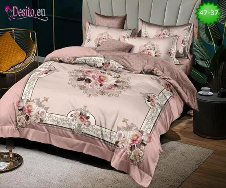 Bumbac Tip Finet 6 Piese - Lenjerie De Pat Finet - Roz Imperial