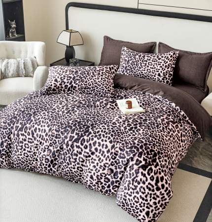 Cearceaf normal - Lenjerie De Pat Finet Superior - Animal Print Maro Inchis
