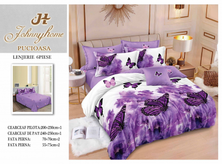 Lenjerie De Pat Finet Superior - Fluturi Mov [1]