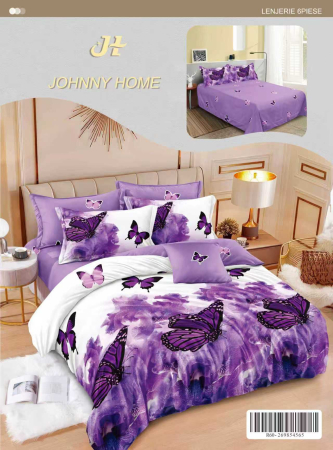 LENJERII DE PAT - Lenjerie De Pat Finet Superior - Fluturi Mov