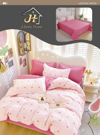 Cearceaf normal - Lenjerie De Pat Finet Superior - Pink Inimioare