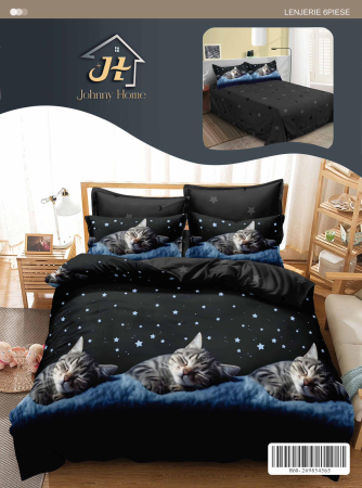 Bumbac Tip Finet - Lenjerie De Pat Finet Superior - Pisicuta Somnoroasa