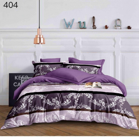 Bumbac Tip Finet 6 Piese - Lenjerie De Pat Finet - Violet Floral