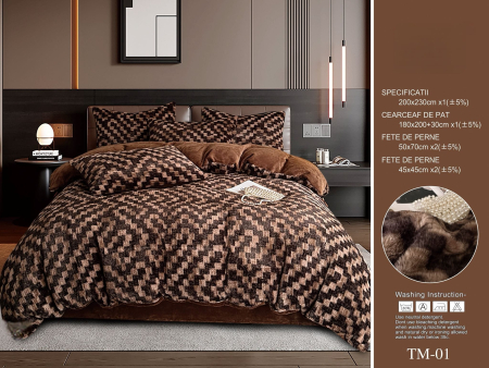 Lenjerii Pufoase Fluffy/Rabbit - Lenjerie De Pat Fir Scurt Blana Artificiala Iepure Cu Elastic - Rabbit Patratele