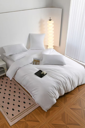 Lenjerie De Pat Premium Din Matase 6 Piese - Alb [2]