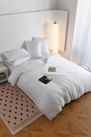 LENJERII DE PAT - Lenjerie De Pat Premium Din Matase 6 Piese - Alb