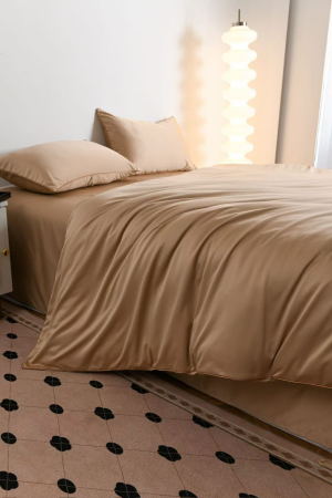 Lenjerie De Pat Premium Din Matase 6 Piese - Bej [1]