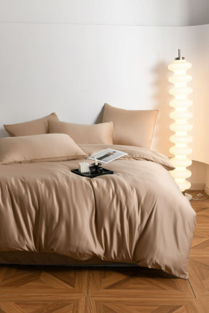 Lenjerie De Pat Premium Din Matase 6 Piese - Bej [6]