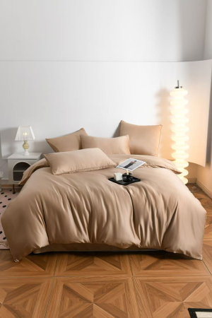 Lenjerie De Pat Premium Din Matase 6 Piese - Bej [14]