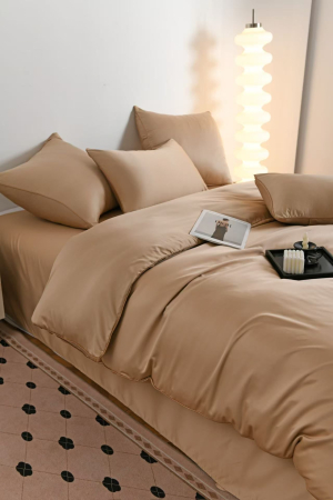 Lenjerie De Pat Premium Din Matase 6 Piese - Bej [4]