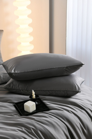 Lenjerie De Pat Premium Din Matase 6 Piese - Gri [14]