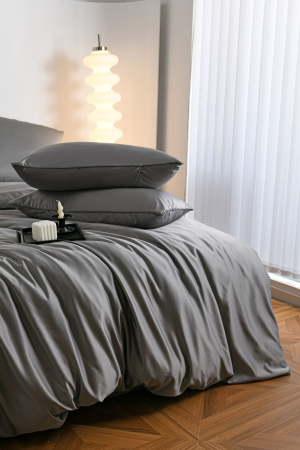 Lenjerie De Pat Premium Din Matase 6 Piese - Gri [17]