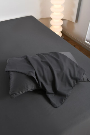 Lenjerie De Pat Premium Din Matase 6 Piese - Gri Antracit [9]