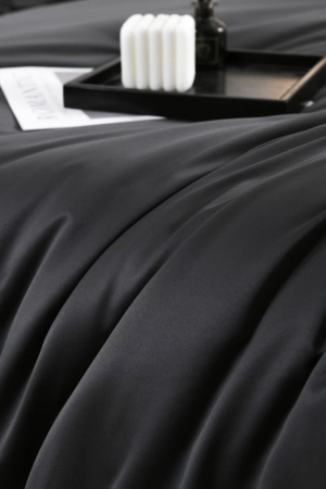 Lenjerie De Pat Premium Din Matase 6 Piese - Gri Antracit [7]