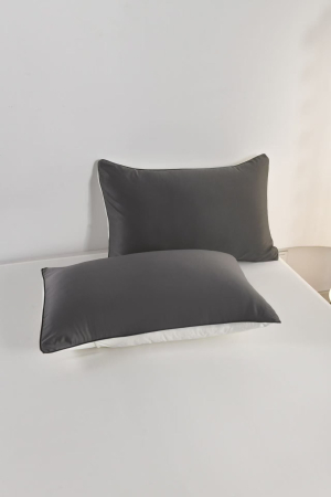 Lenjerie De Pat Premium Din Matase 6 Piese - Gri Cu Gri Deschis [16]