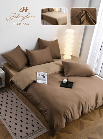 Lenjerie De Pat Premium Din Matase 6 Piese - Maro [2]