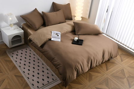 Lenjerie De Pat Premium Din Matase 6 Piese - Maro [17]