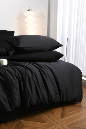 Lenjerie De Pat Premium Din Matase 6 Piese - Negru [5]