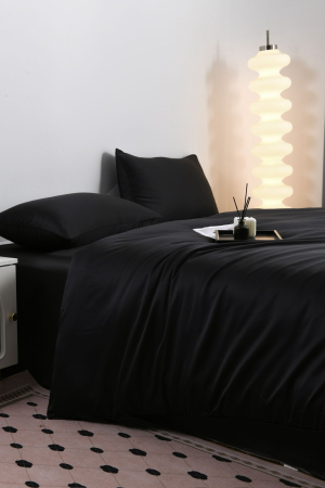 Lenjerie De Pat Premium Din Matase 6 Piese - Negru [7]