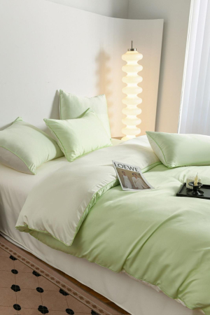 Lenjerie De Pat Premium Din Matase 6 Piese - Verde Lime [17]