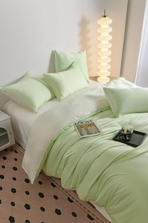 Lenjerie De Pat Premium Din Matase 6 Piese - Verde Lime [2]