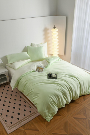 Lenjerie De Pat Premium Din Matase 6 Piese - Verde Lime [10]