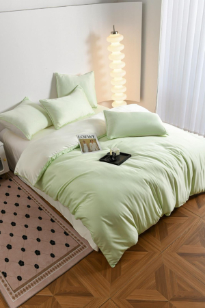 Lenjerie De Pat Premium Din Matase 6 Piese - Verde Lime [9]