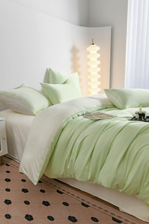 Lenjerie De Pat Premium Din Matase 6 Piese - Verde Lime [6]