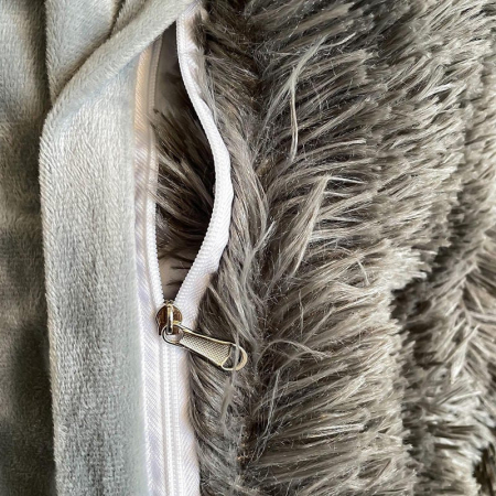 Lenjerie De Pat Pufoasa FLUFFY - Gri [3]