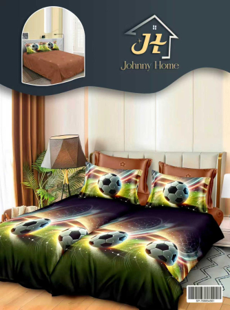 Bumbac Satinat Superior - Lenjerie Din Bumbac Satinat 7 Piese Cu 2 Cearceafuri Pilota - Minge De Fotbal Pe Teren