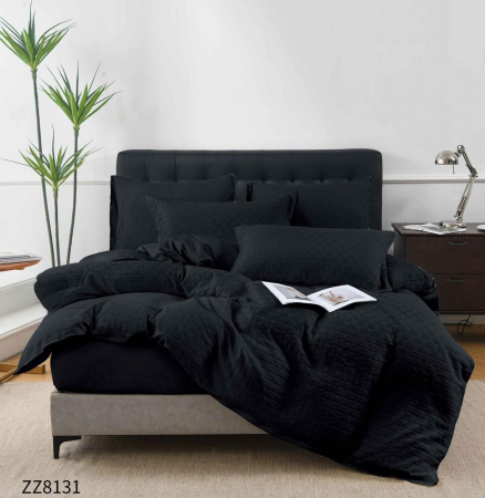 Bumbac Tip Finet Cu Elastic - Lenjerie Din Bumbac Tip Finet Cu Elastic Model Crosetat - Negru