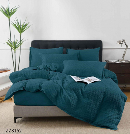 Bumbac Tip Finet Cu Elastic - Lenjerie Din Bumbac Tip Finet Cu Elastic Model Crosetat - Verde