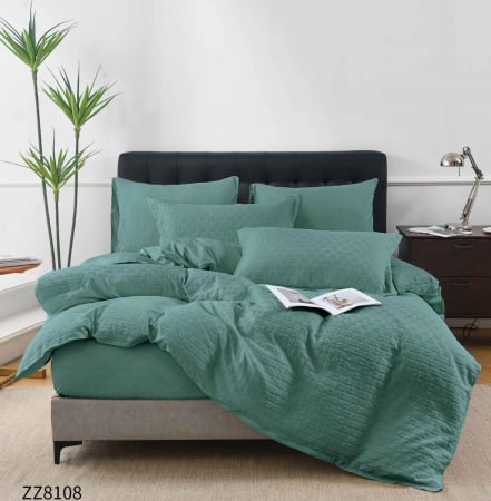 Bumbac Tip Finet Cu Elastic - Lenjerie Din Bumbac Tip Finet Cu Elastic Model Crosetat - Verde Deschis