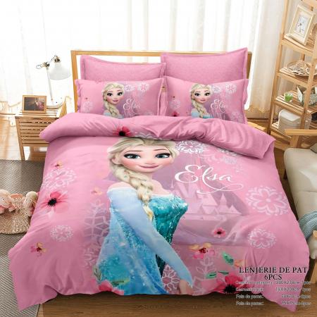 Lenjerie Din Bumbac Tip Finet Premium Cu Elastic  - Elsa - Frozen - Regatul De Gheata [0]