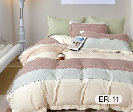 Bumbac Tip Finet Premium - Lenjerie Din Bumbac Tip Finet Premium Cu Elastic La Cutie - Dungi Pale