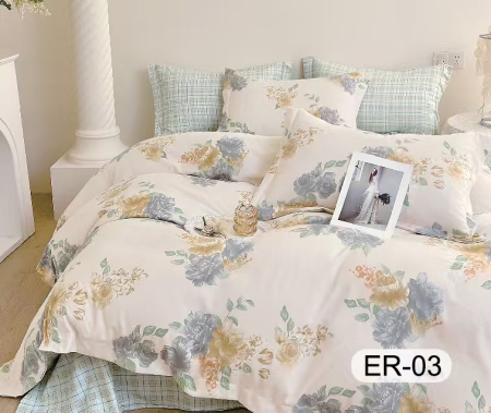 Bumbac Tip Finet Premium - Lenjerie Din Bumbac Tip Finet Premium Cu Elastic La Cutie - Flori Din Vis