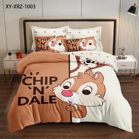 Cearceaf normal - Lenjerie Din Bumbac Tip Finet Premium Disney - Chip And Dale Veveritele