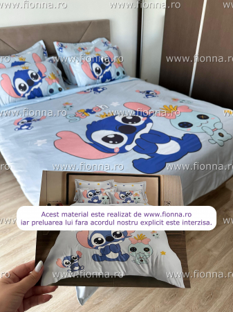 Lenjerie Din Bumbac Tip Finet Premium Disney - Stitch [2]